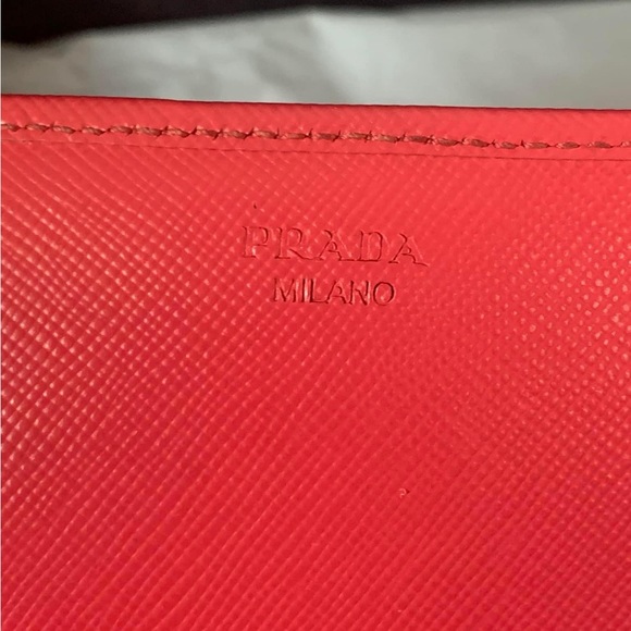 Prada Handbags - Sold🎀🎀PRADA Peonia Pink Saffiano                        Metal Wallet on Chain